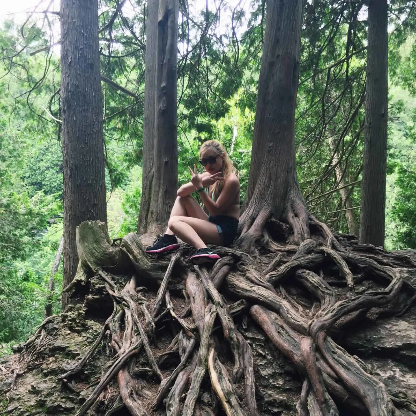 Hiking in the Elora Gorge Conservation Area in Elora, Ontario