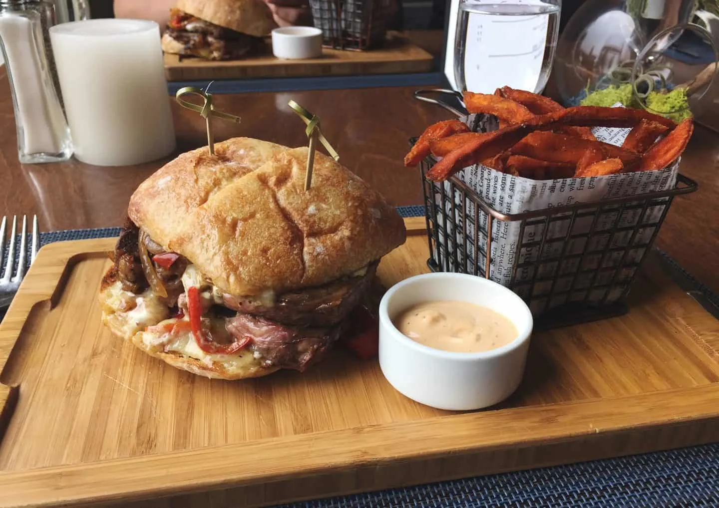 Burger at Fairmont Lake Louise in Banff, Alberta