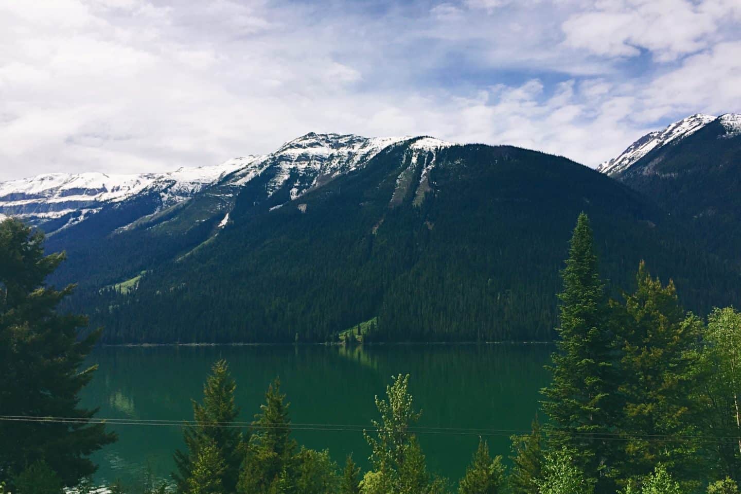 Driving along Icefields Parkway in Banff, Alberta