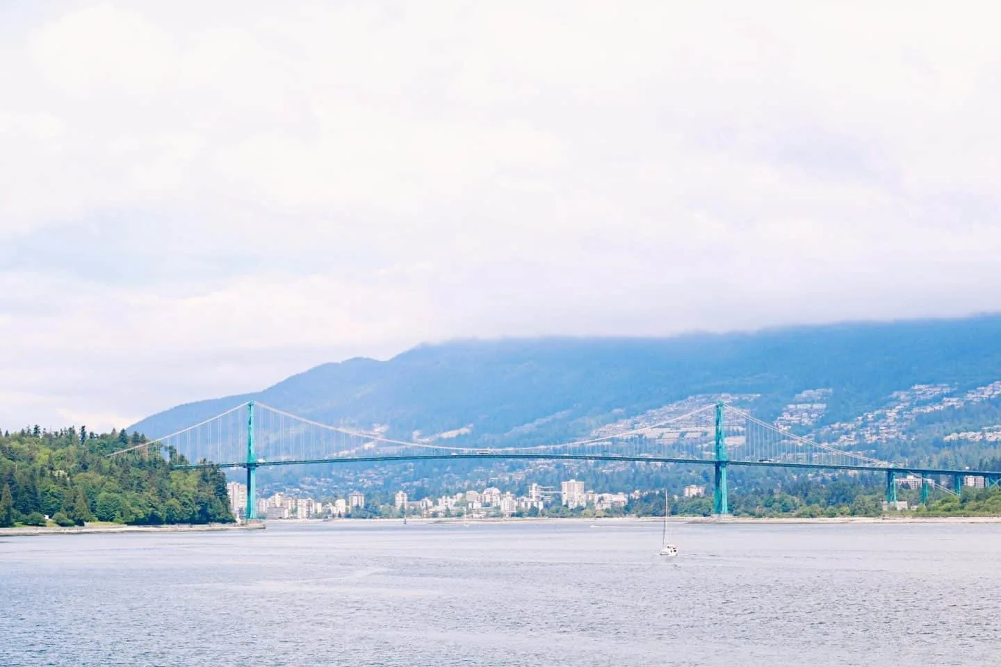 Lion's Gate Bridge from Stanley Park Seawall, Vancouver, British Columbia