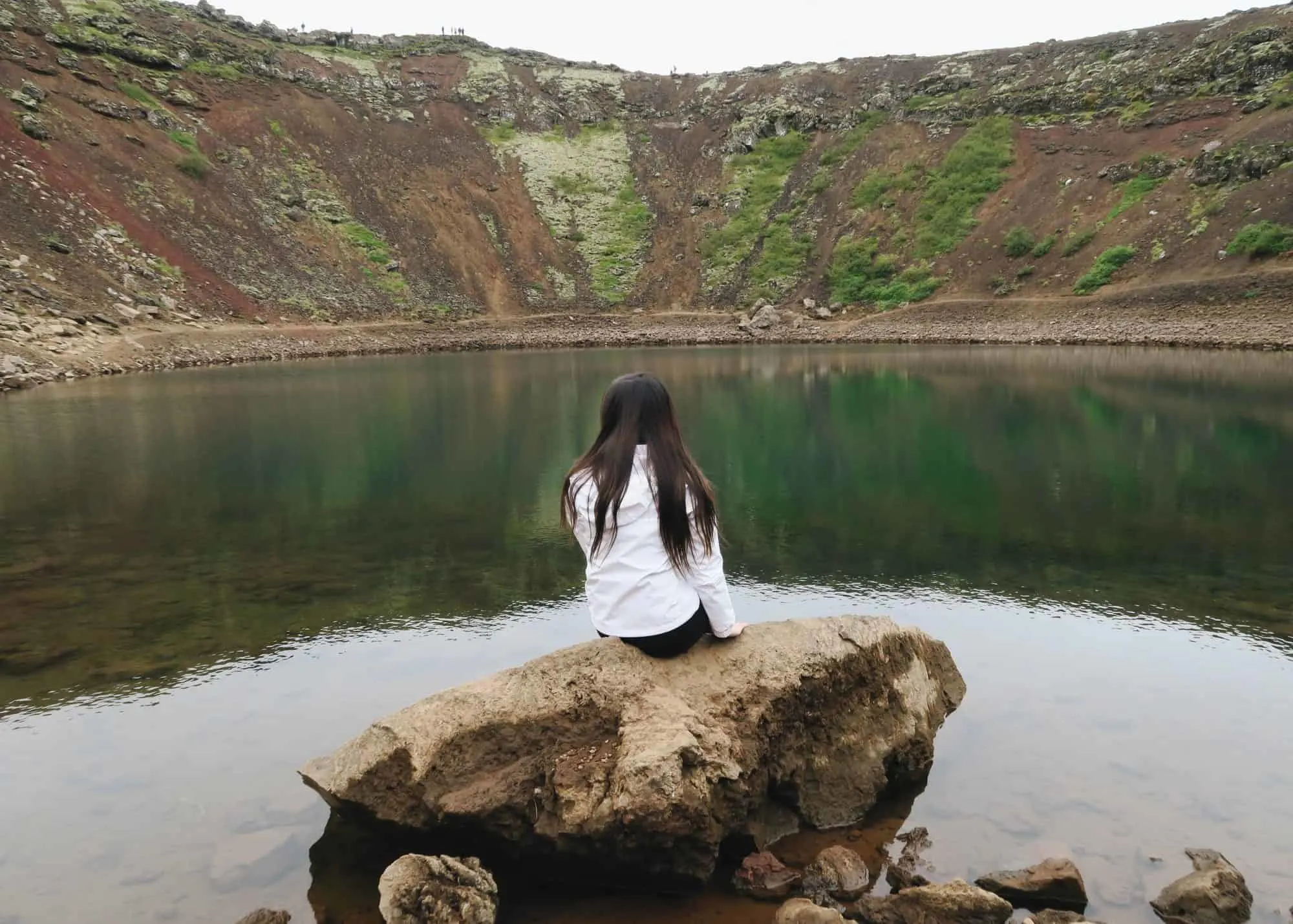 Bottom of Kerid Crater Lake along the Ring Road | Diary of a Toronto Girl, a Canadian lifestyle blog