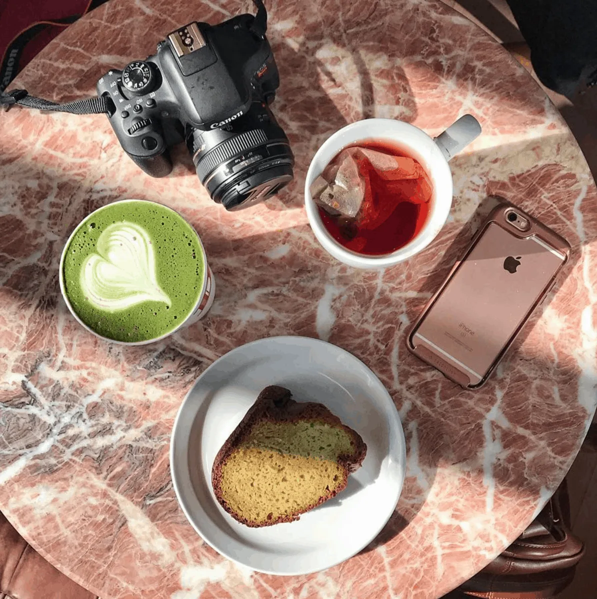 A coffee shop flat lay photo