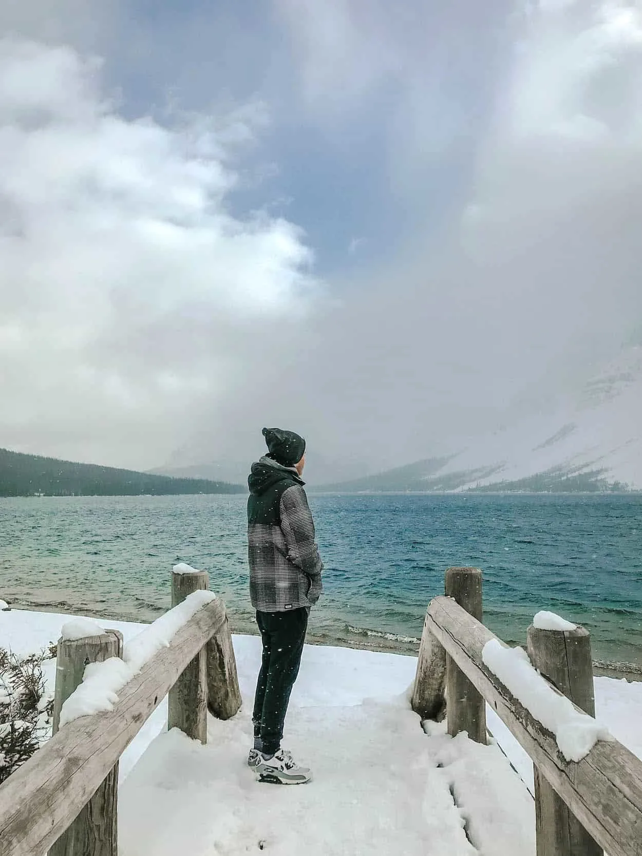 Winter at Bow Lake in Banff, Alberta