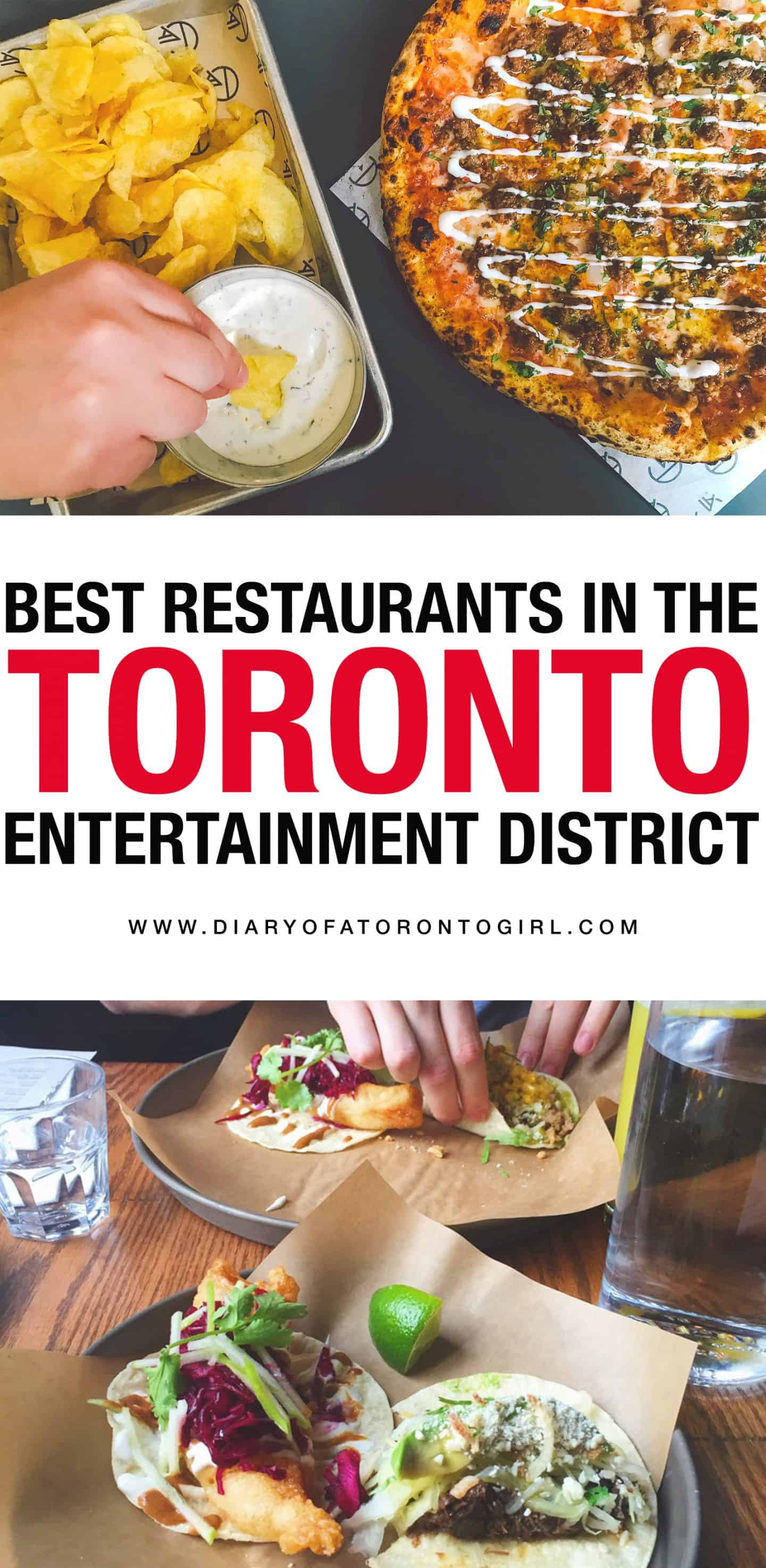 Planning a visit to Toronto, Ontario? Here are 10 of the best restaurants to eat at in Toronto's Entertainment District in the heart of downtown!