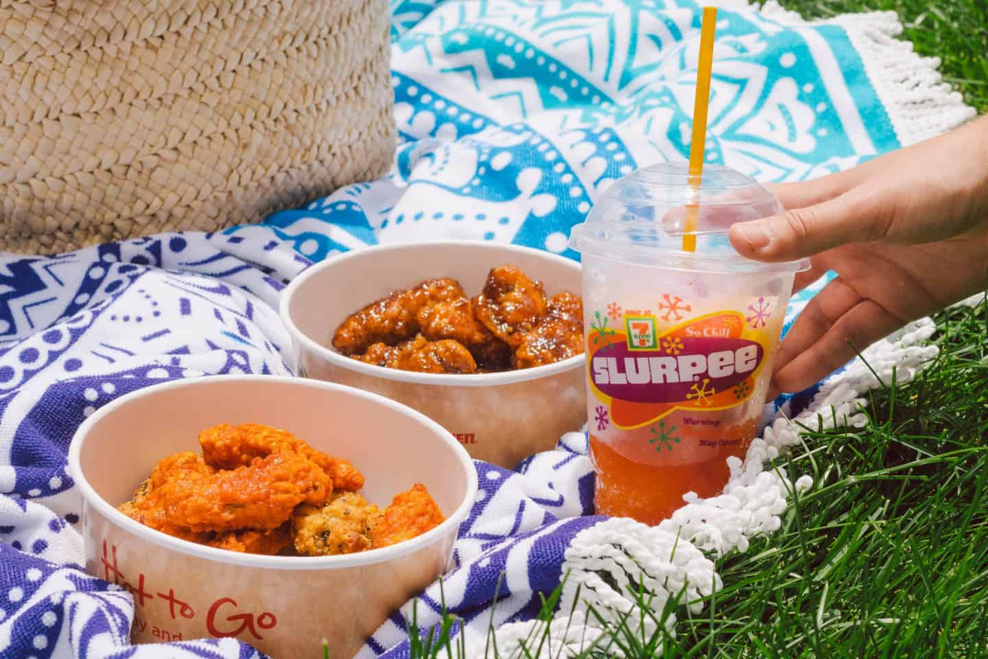 Chicken wings and Slurpee at 7-Eleven Canada