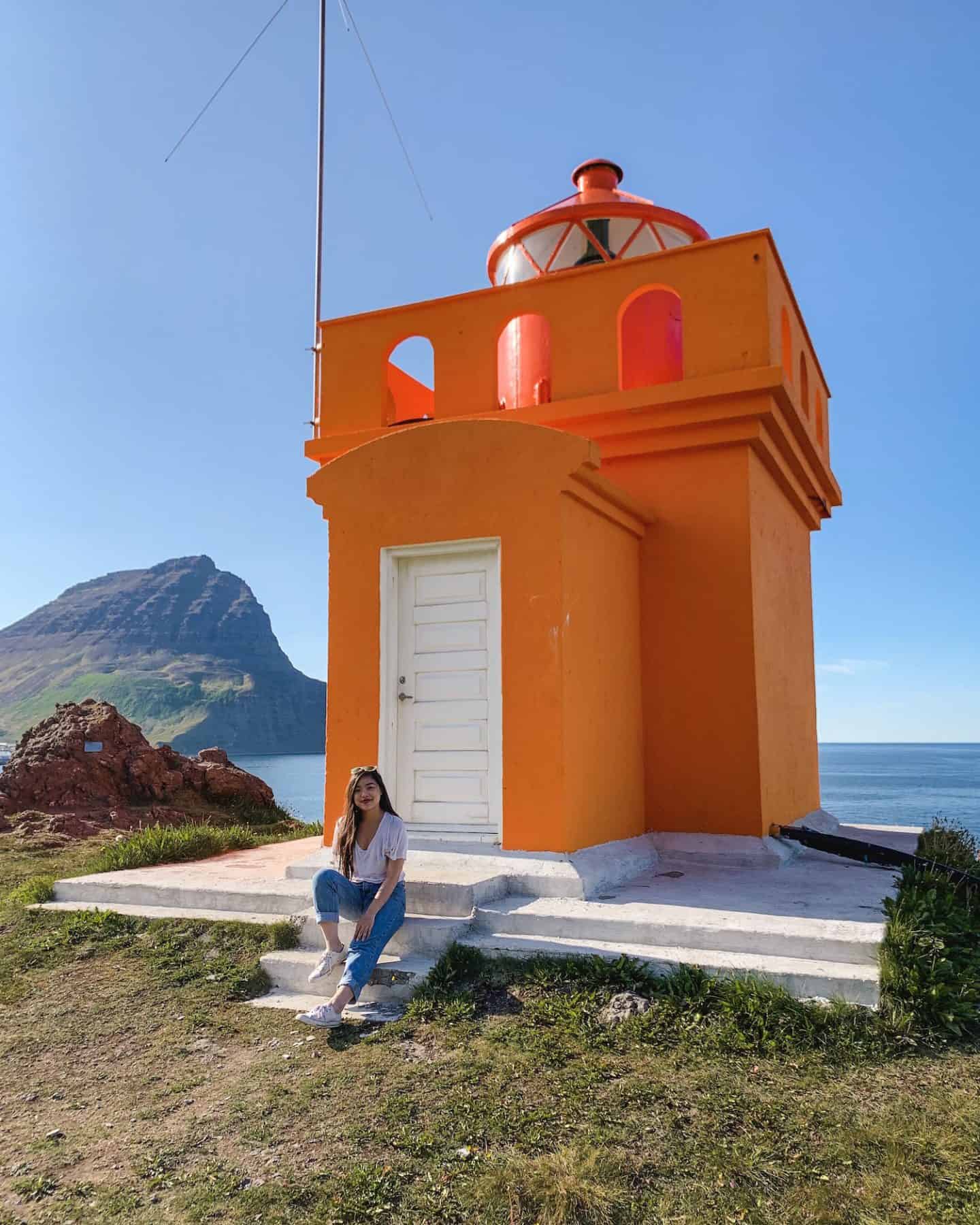 Bolungarvík Lighthouse in Westfjords, Iceland