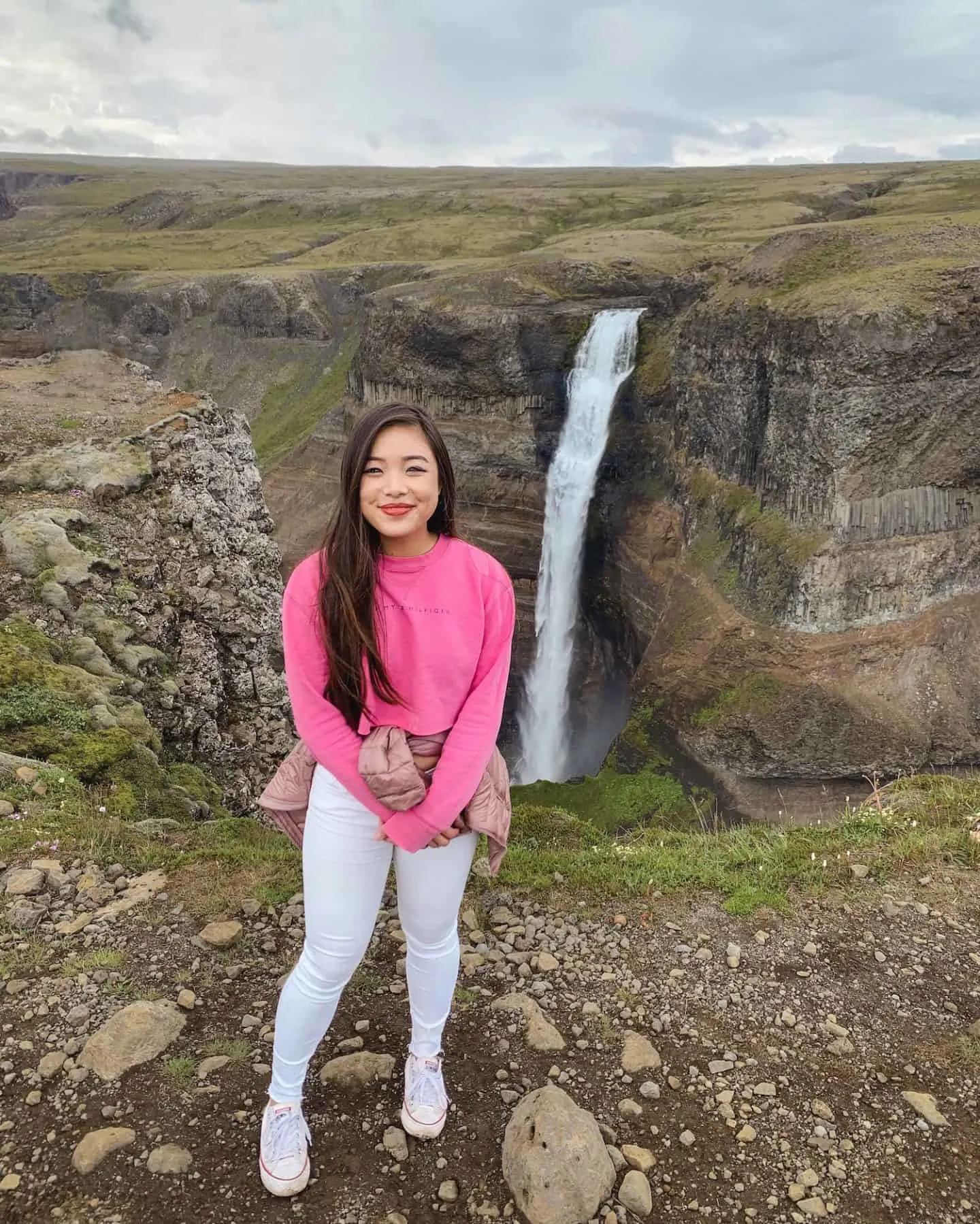 Haifoss Waterfall in the Iceland Highlands