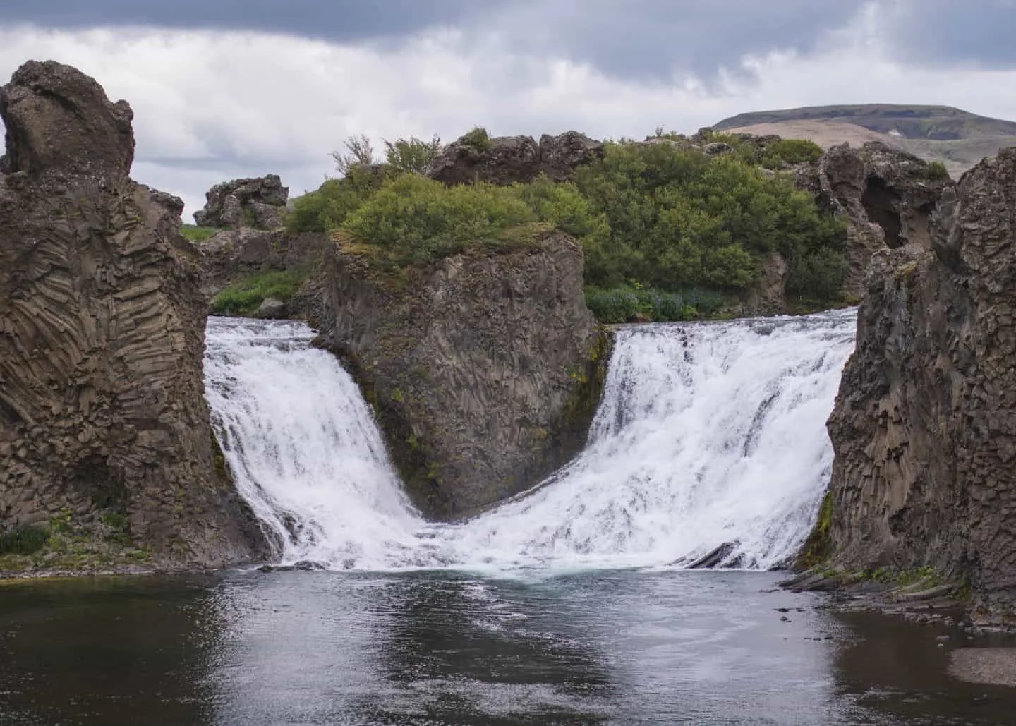 Hjalparfoss Waterfall along the Golden Circle on Iceland's Ring Road