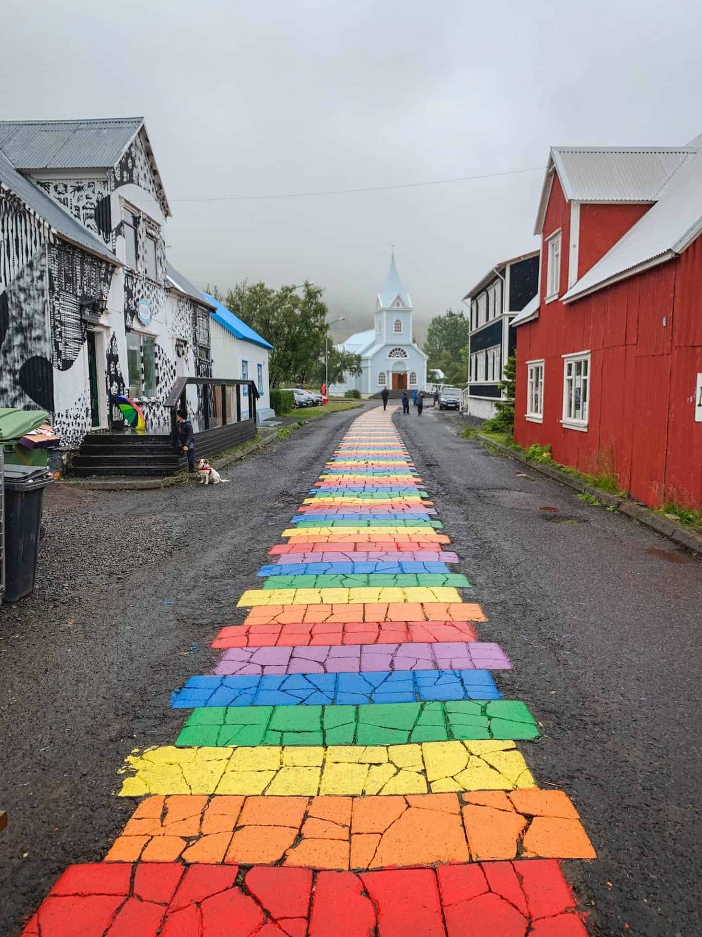 Seyðisfjörður Church, the famous rainbow church in East Iceland