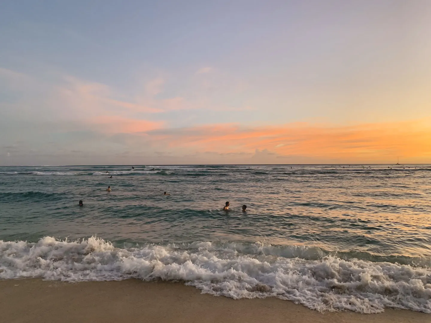 Sunset at Waikiki Beach, Oahu, Hawaii