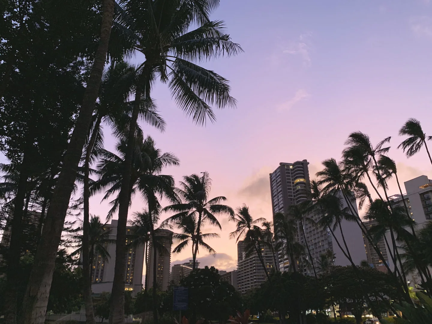 Sunset in Waikiki, Oahu, Hawaii