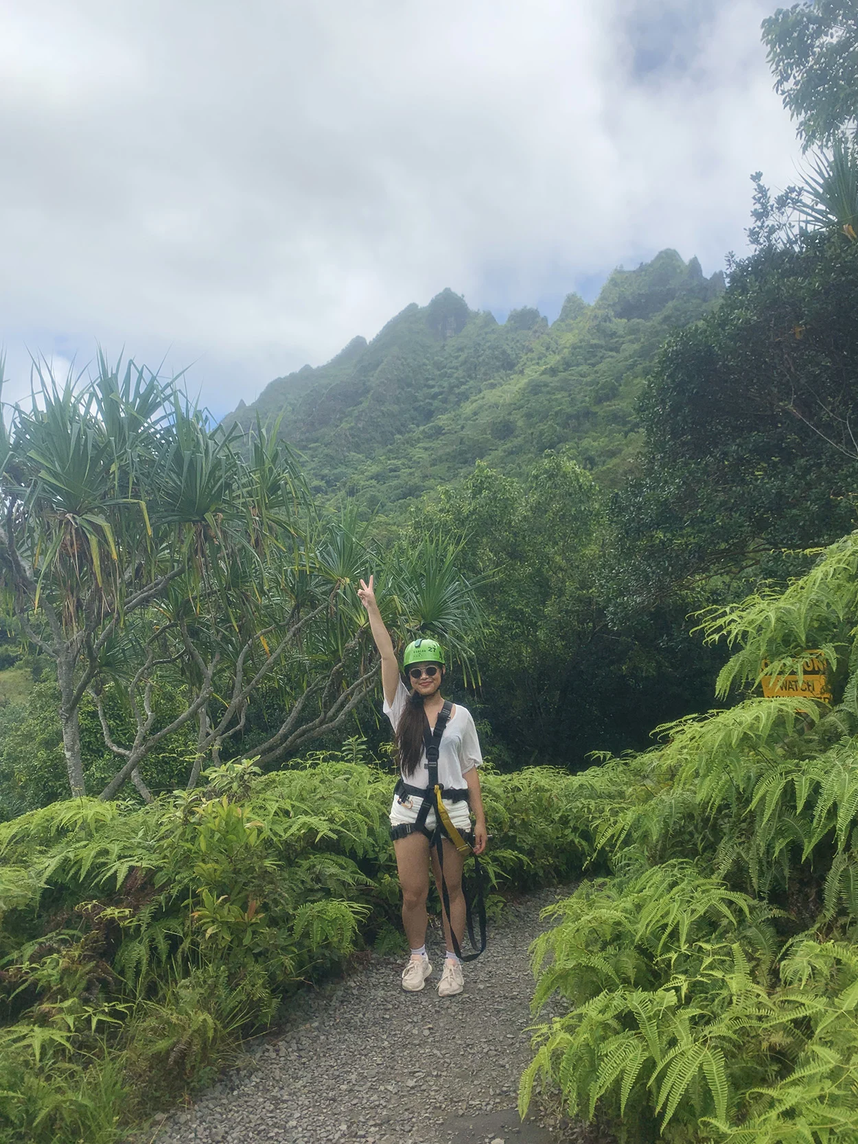 Ziplining at Kualoa Ranch in Oahu, Hawaii