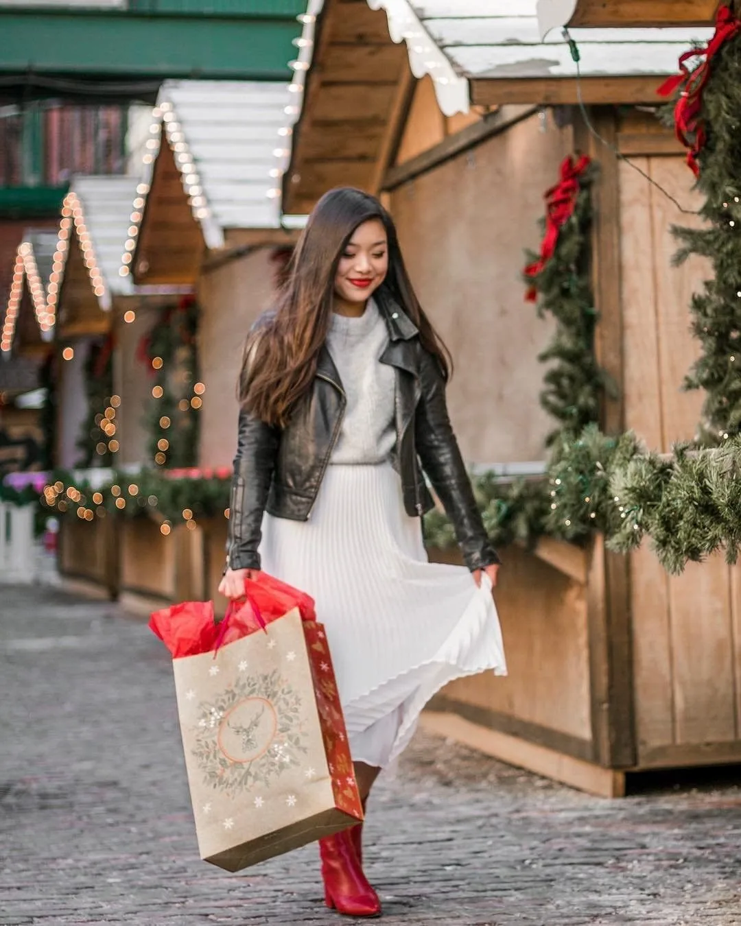 Holiday decorations at the Toronto Christmas Market in the Distillery District