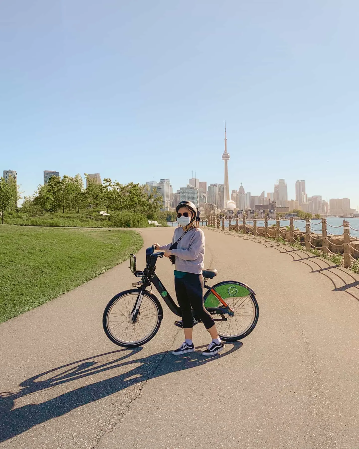 Biking at Trillium Park in Toronto, Ontario