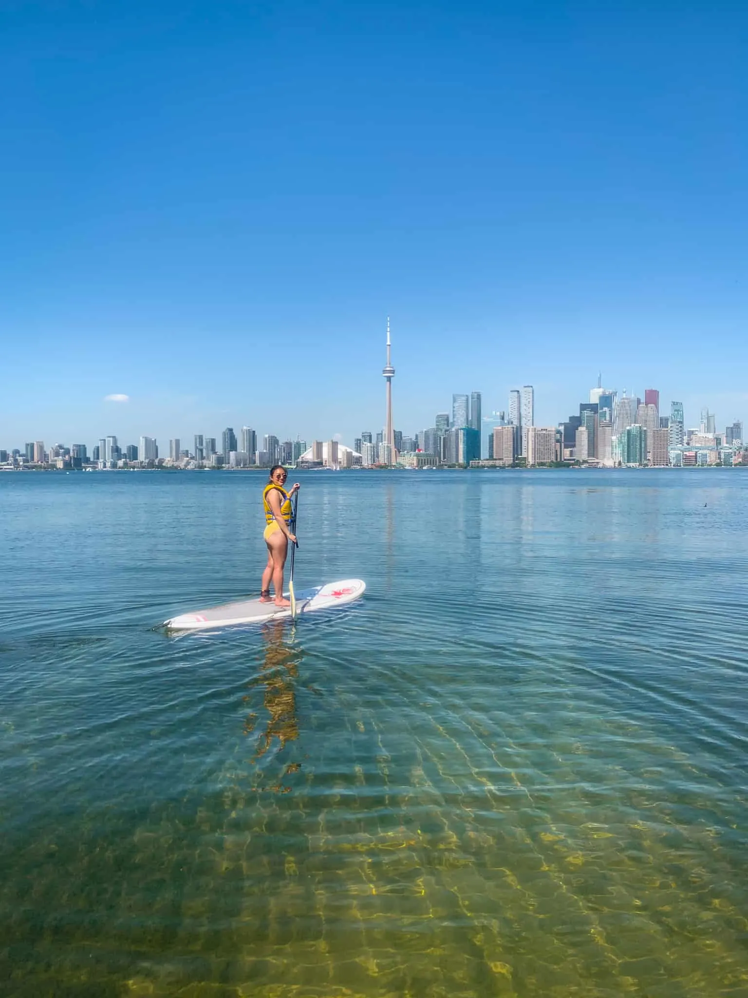 Stand up paddle boarding at the Toronto Islands