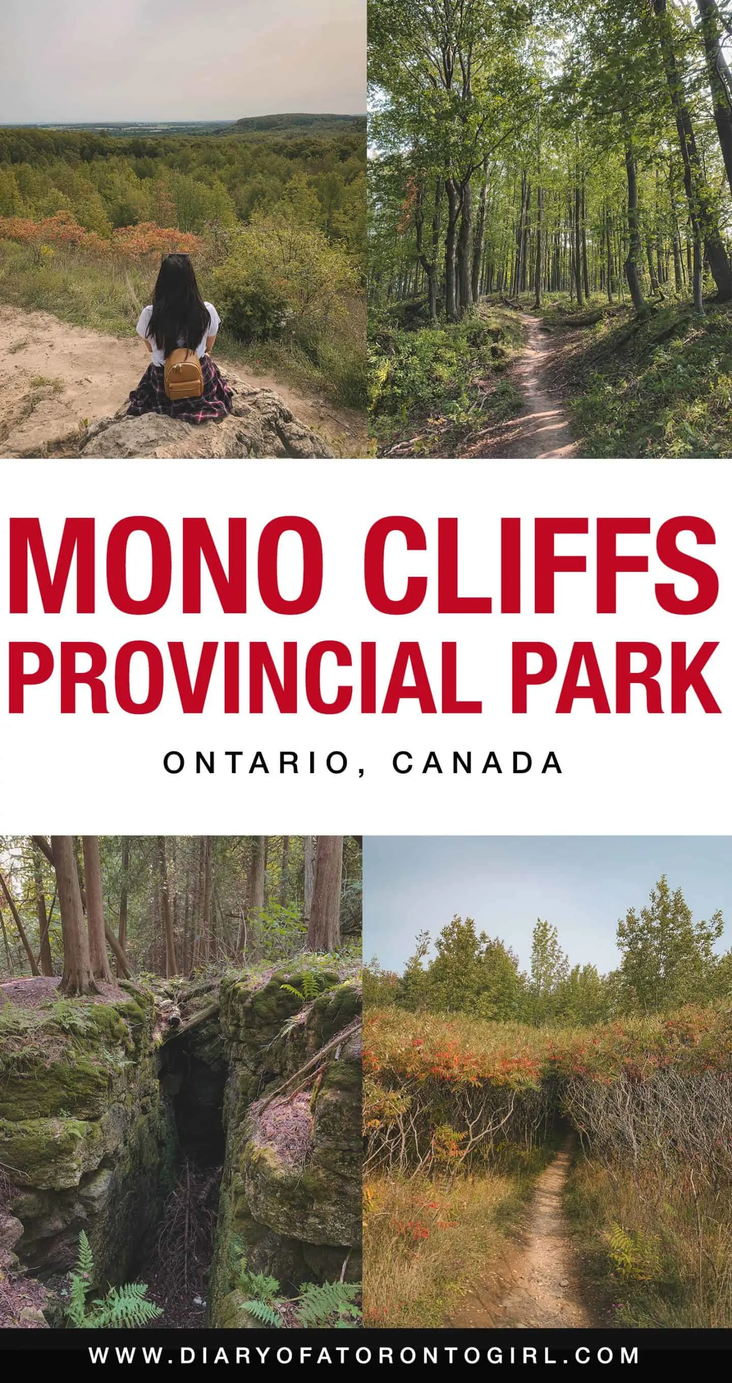 Mono Cliffs Provincial Park is a stunning spot for a day trip in Ontario. Here's how to spend a road trip exploring Mono Cliffs in Orangeville, Ontario!