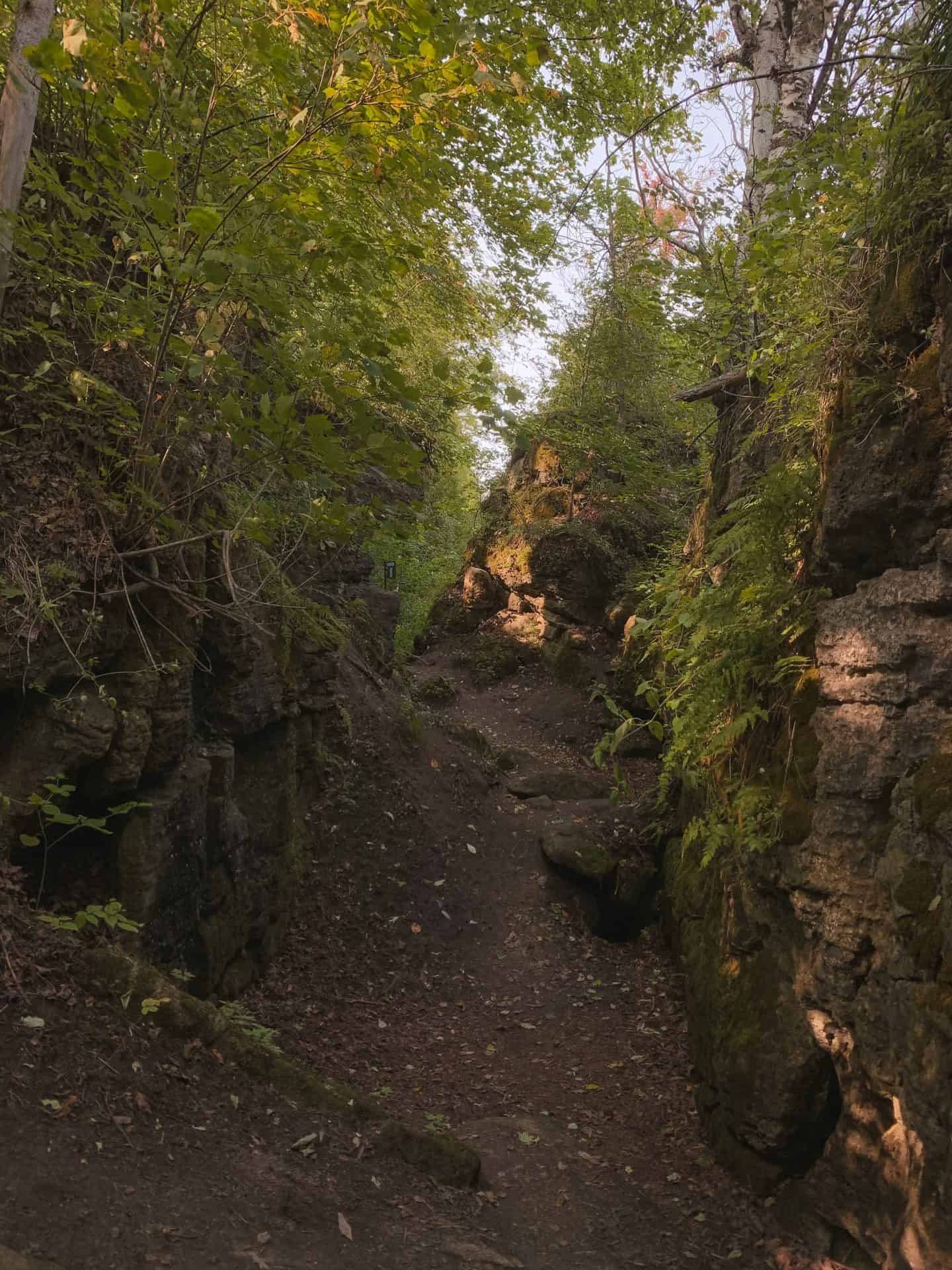 Hiking at Split Rock Narrows in Orangeville, Ontario