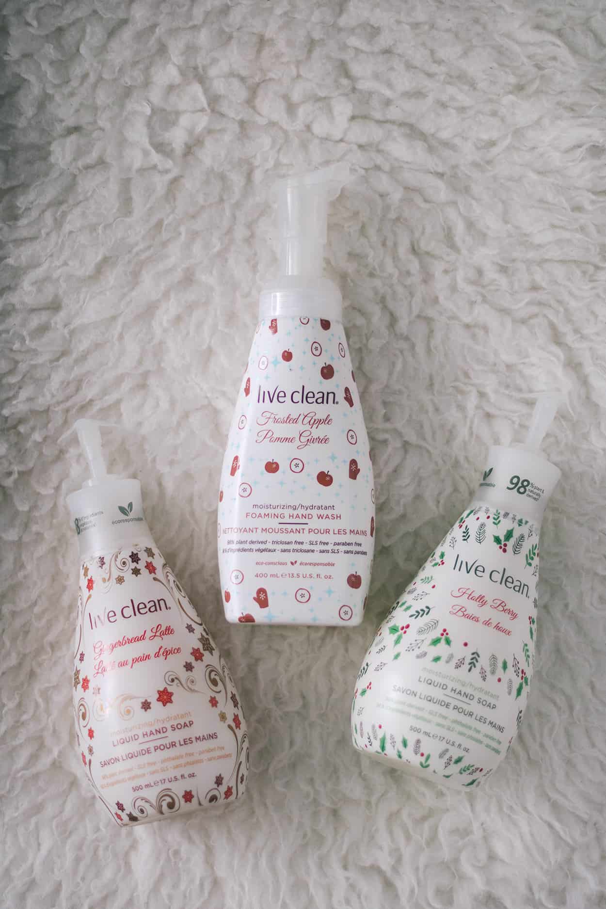 Live Clean Canada holiday-scented hand soaps