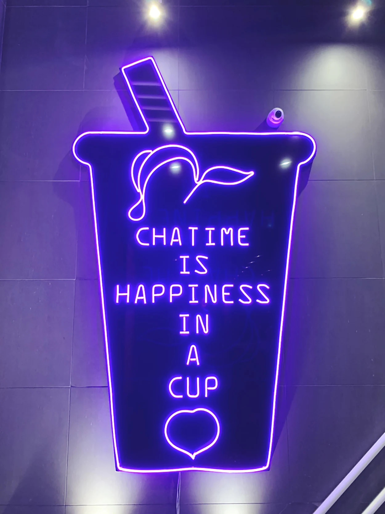 Neon sign at Chatime Richmond Hill