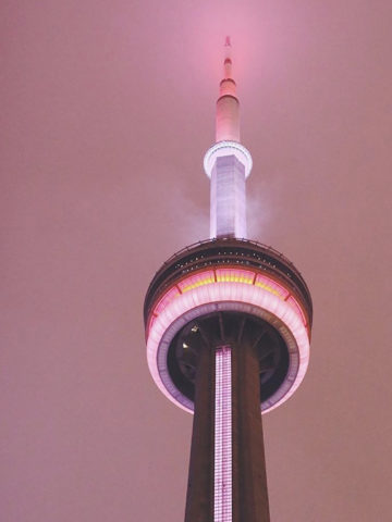 CN Tower at night in Toronto