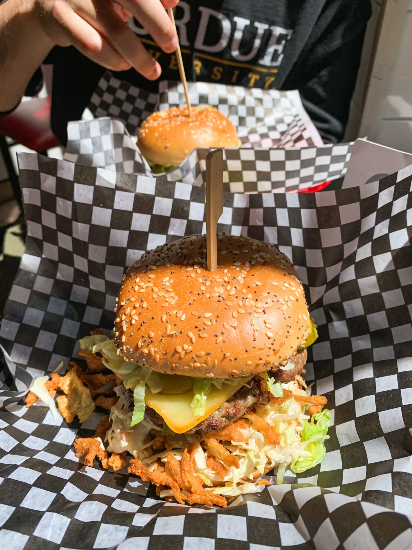 Smokehouse Burger from Splitz Grill restaurant in Whistler, British Columbia