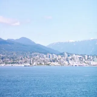 Mountain views from Canada Place in Vancouver, British Columbia