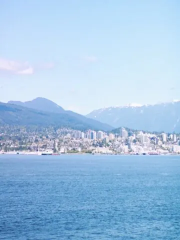 Mountain views from Canada Place in Vancouver, British Columbia