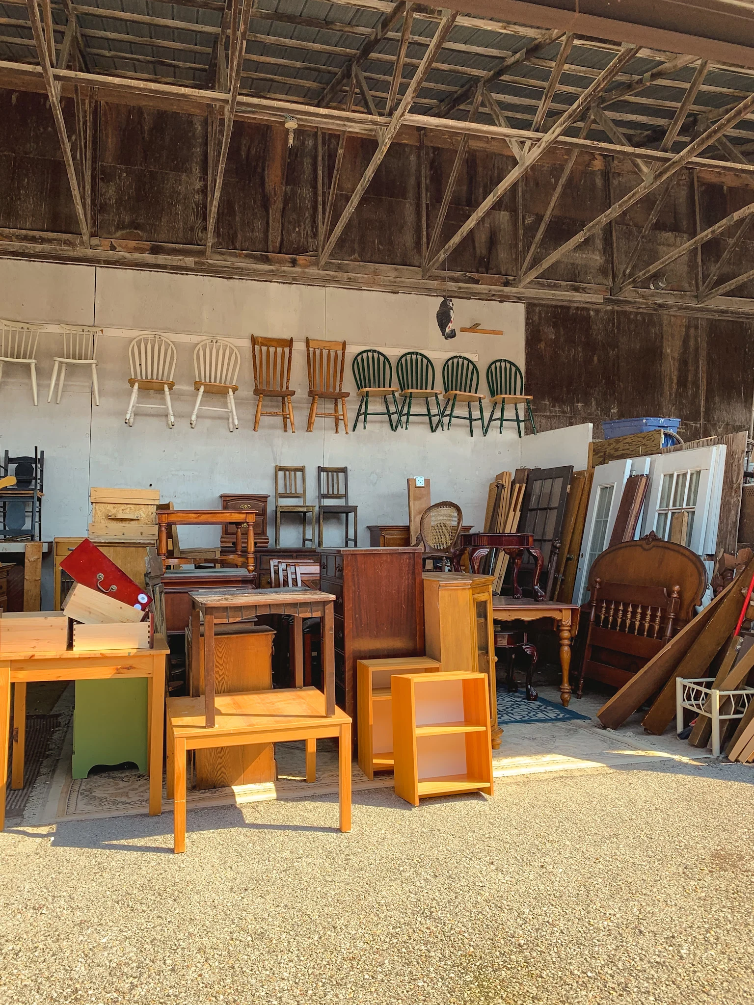 Vintage furniture at Courtice Flea Market in Courtice, Ontario