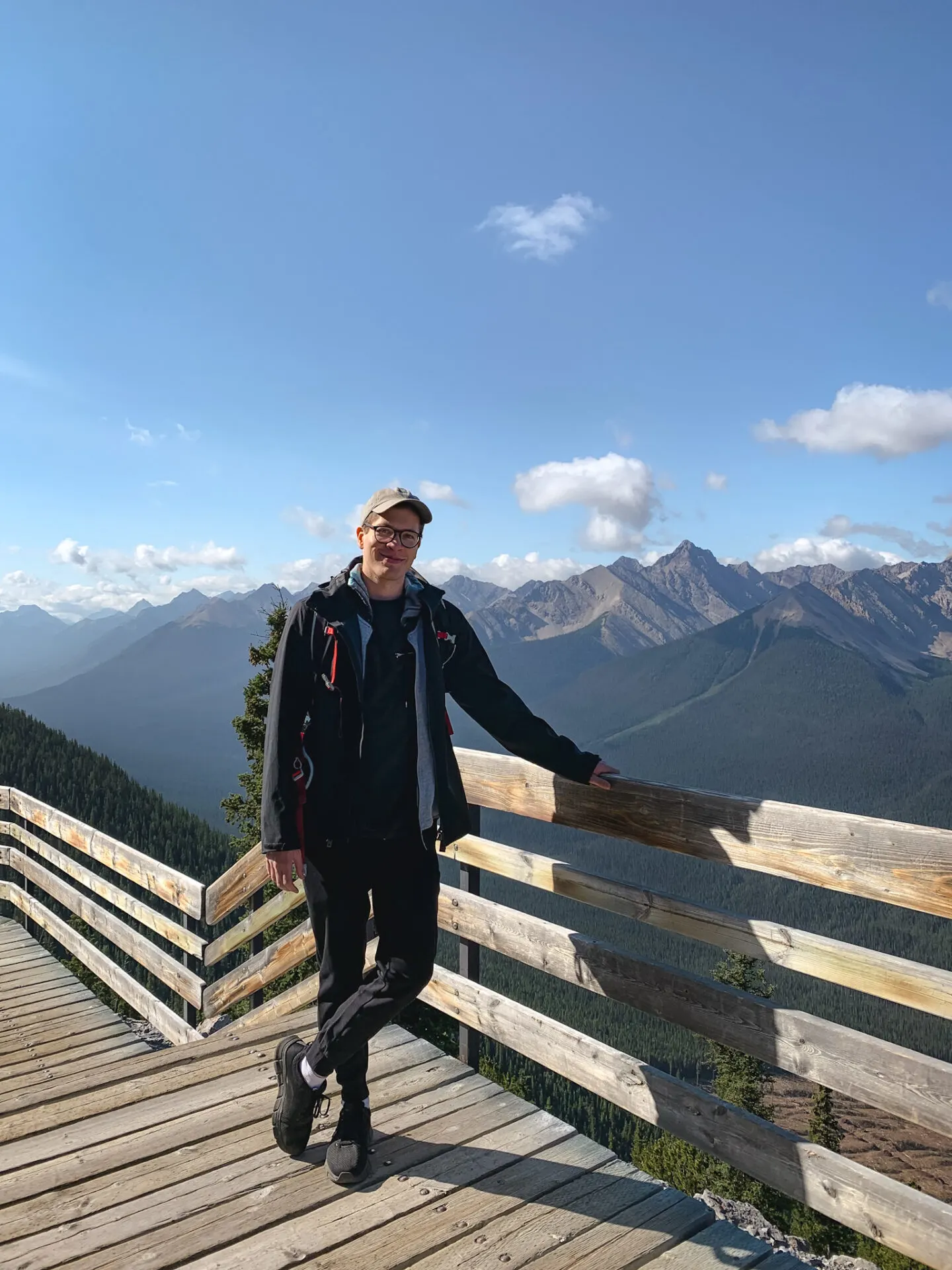 Banff Gondola boardwalk at Sulphur Mountain in the Canadian Rockies, Alberta