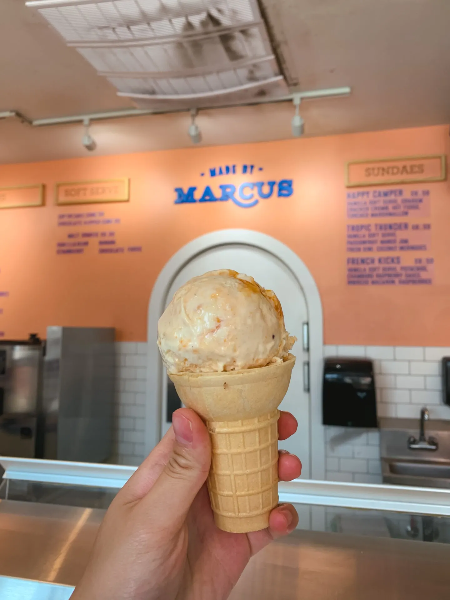 Apricot Almond Tart ice cream from Made by Marcus in Calgary, Alberta