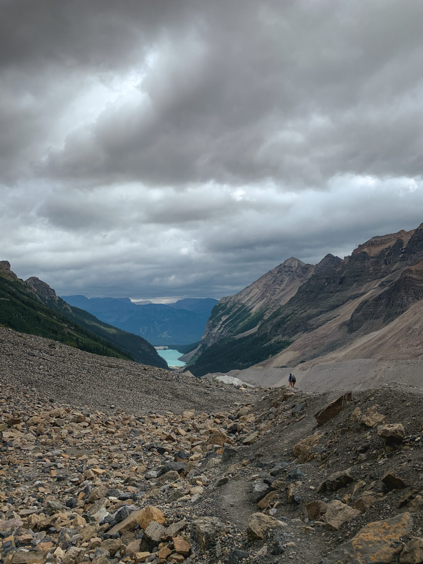 Plain of the Six Glaciers hiking trail in Lake Louise, Alberta