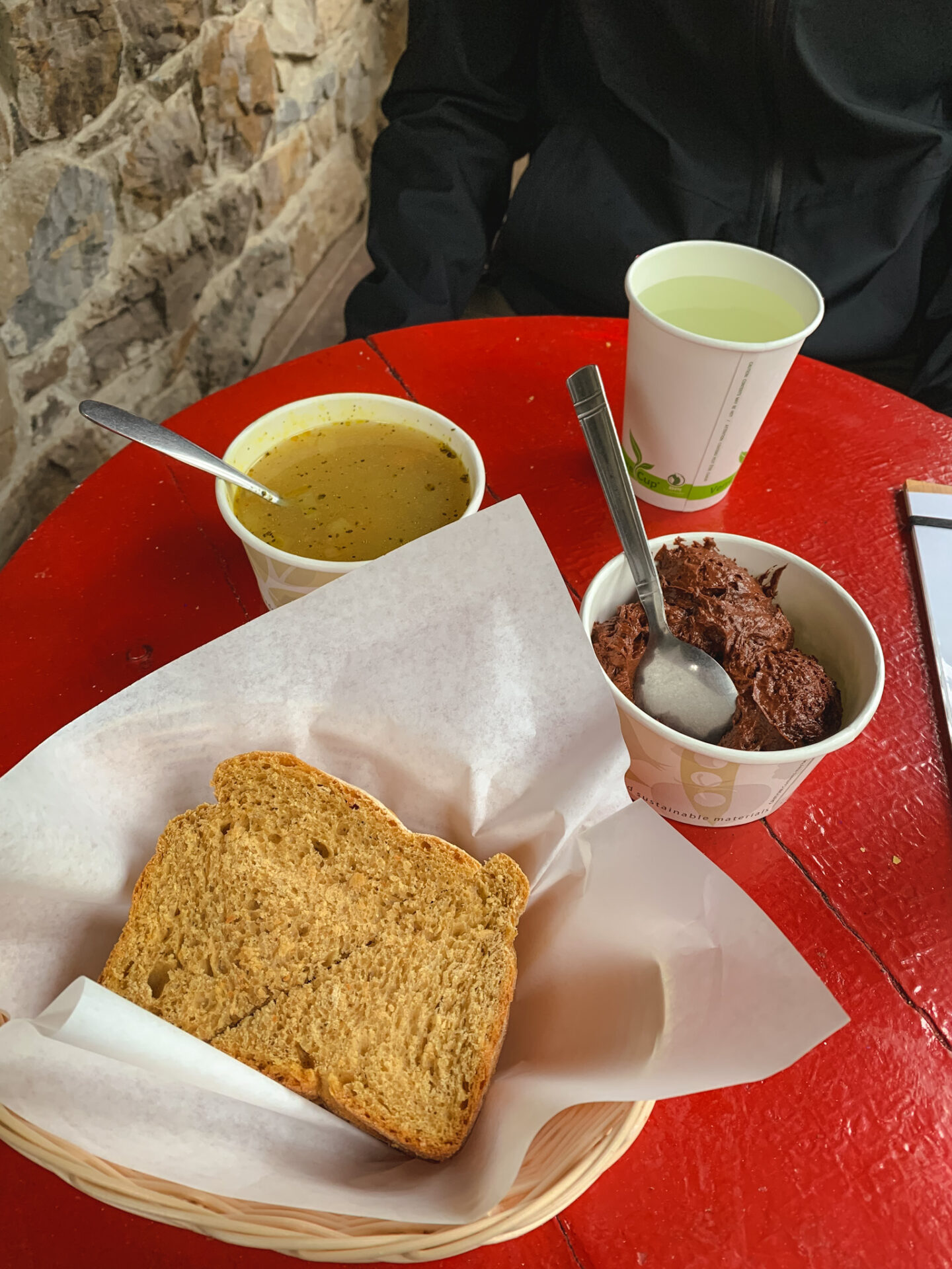 Lunch at the Plain of the Six Glaciers Teahouse in Lake Louise, Alberta