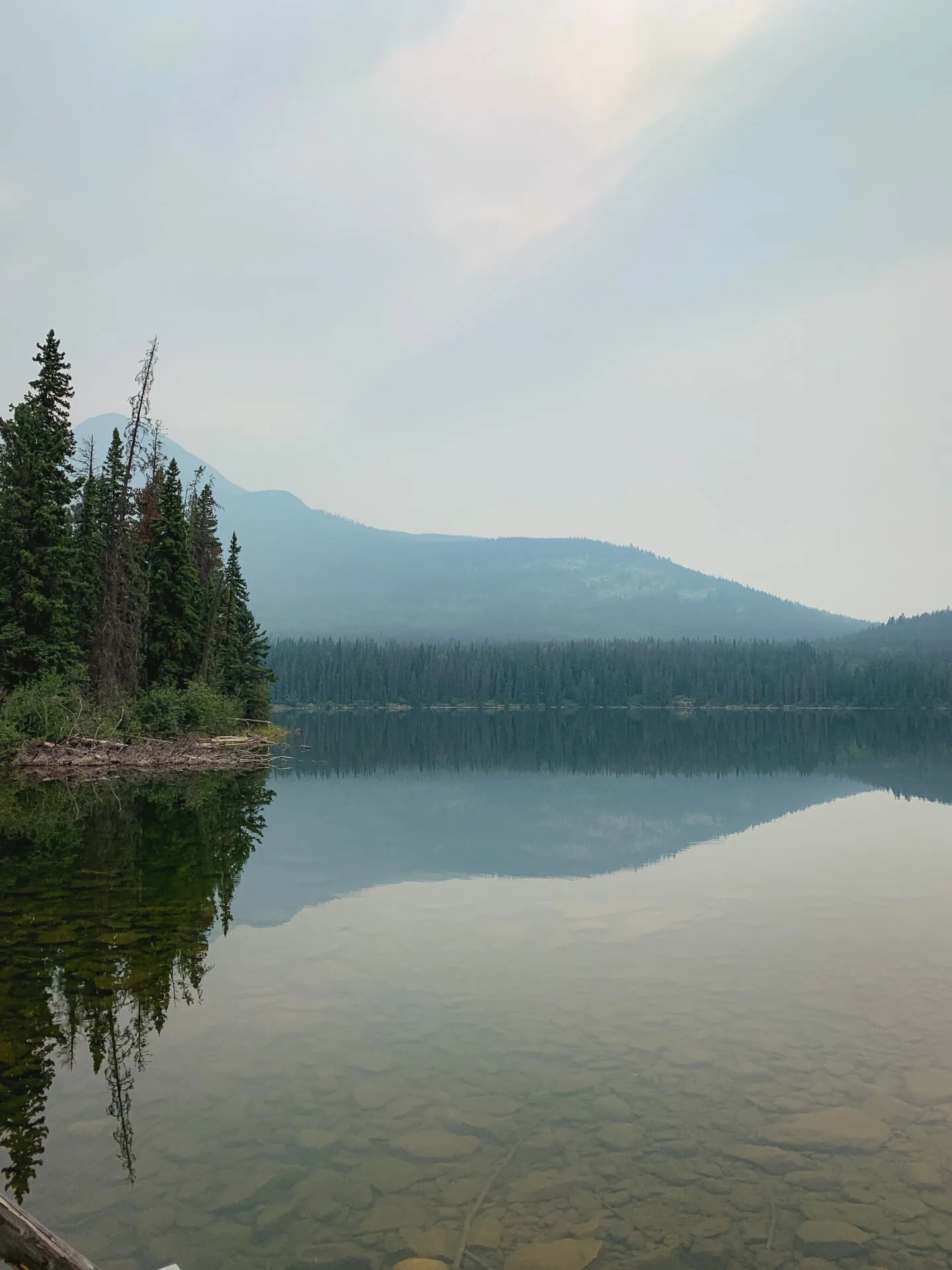 Pyramid Island in Jasper National Park, Alberta