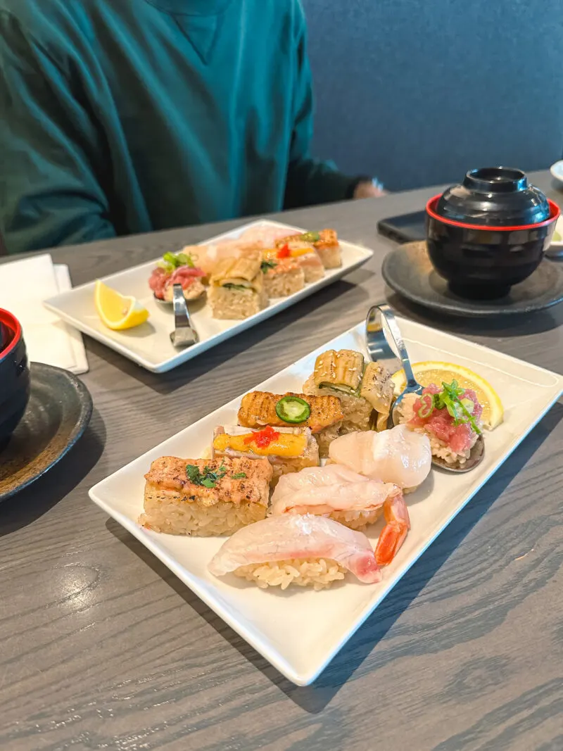 Aburi oshi sushi from TORA restaurant at Yorkdale Shopping Centre in North York, Ontario