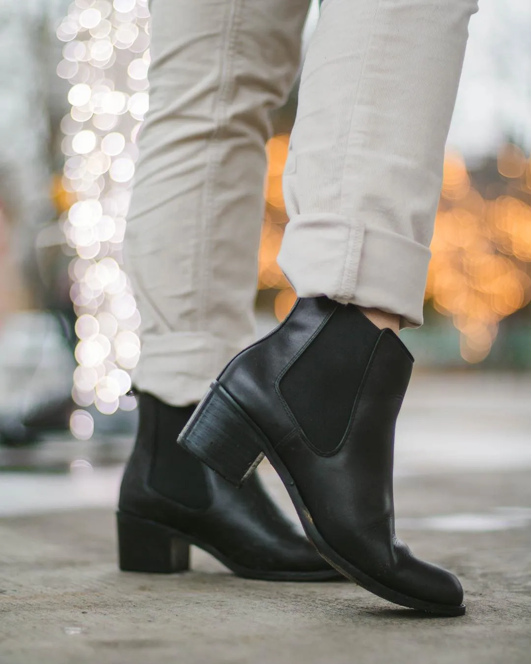 MUJI black chelsea booties