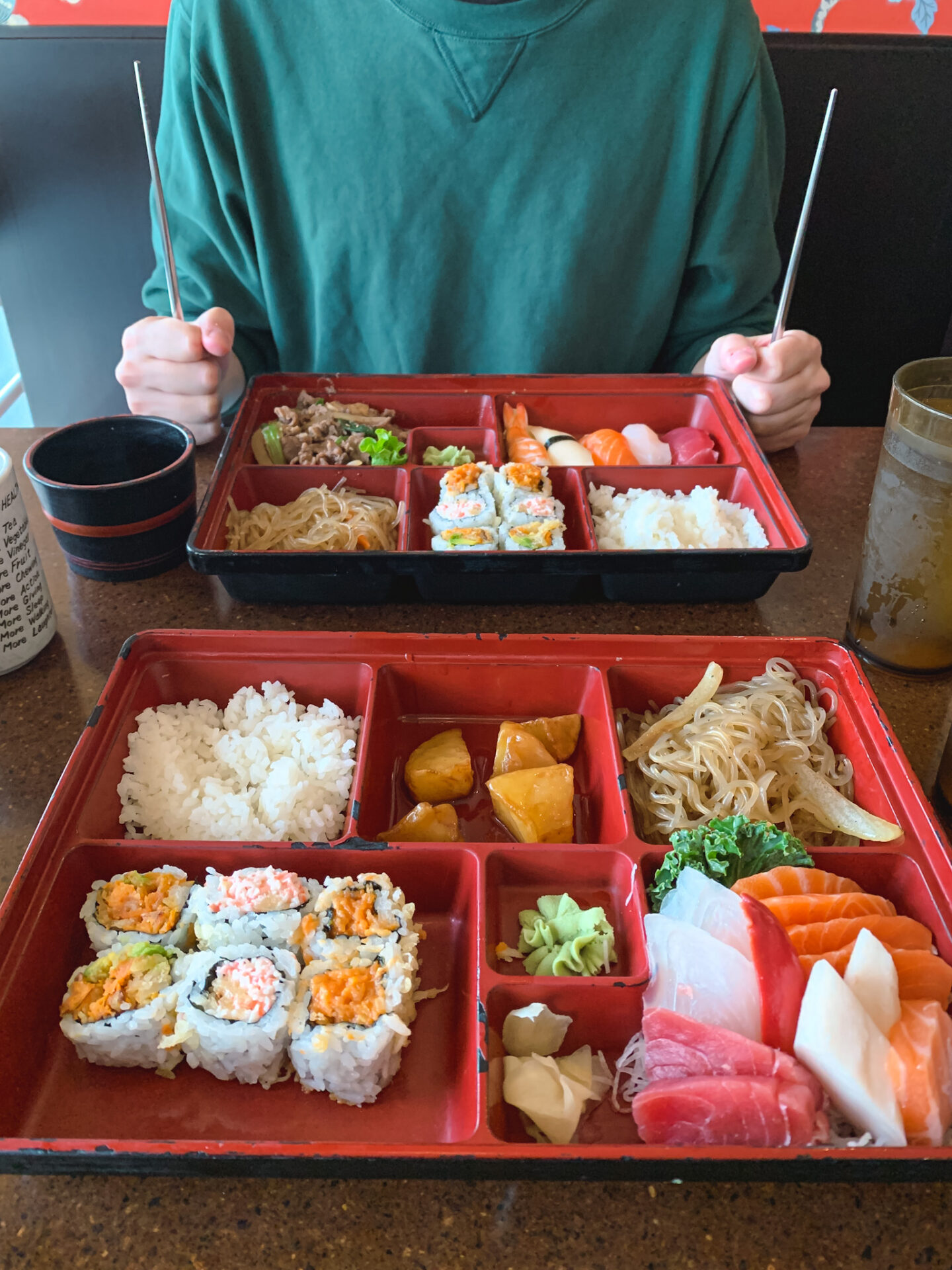 Lunch bento boxes from Gal's Sushi in Markham, Ontario