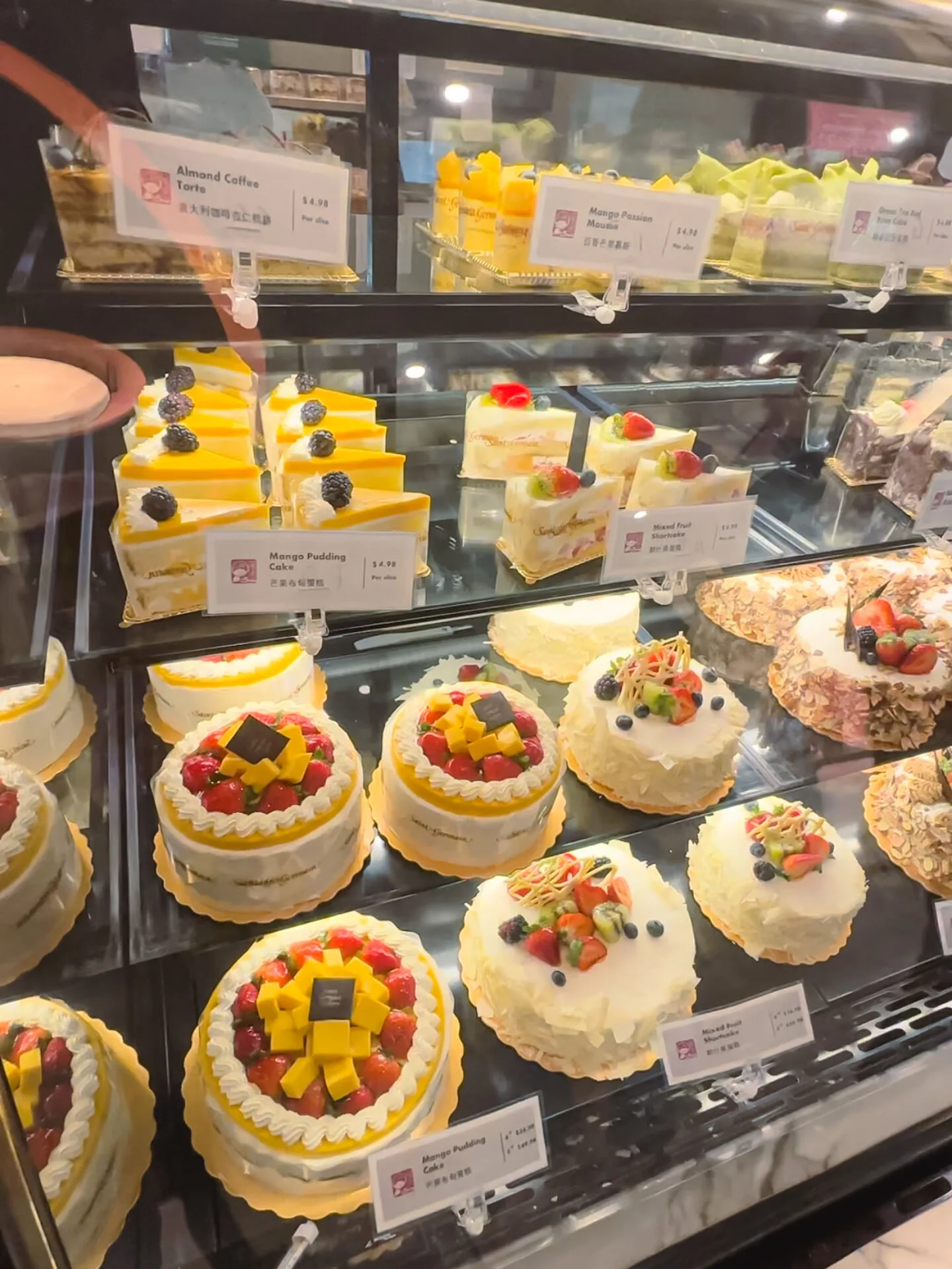 Cakes from Saint Germain Bakery inside Markville Mall in Markham, Ontario