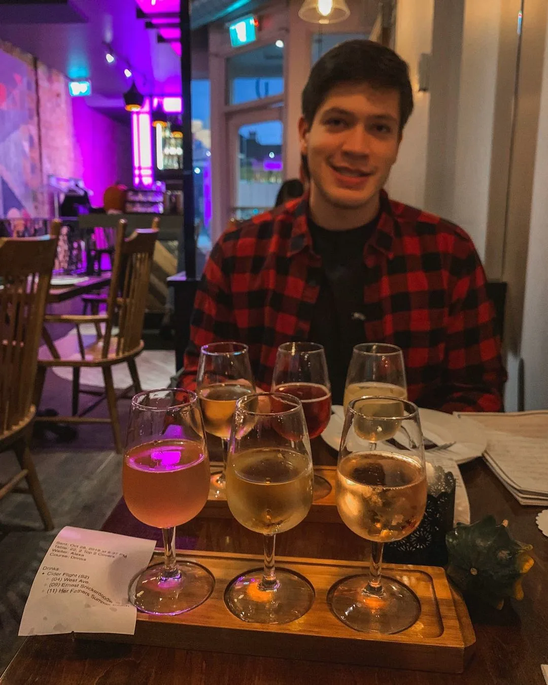 Cider flights at Her Father's Cider Bar & Kitchen in Toronto