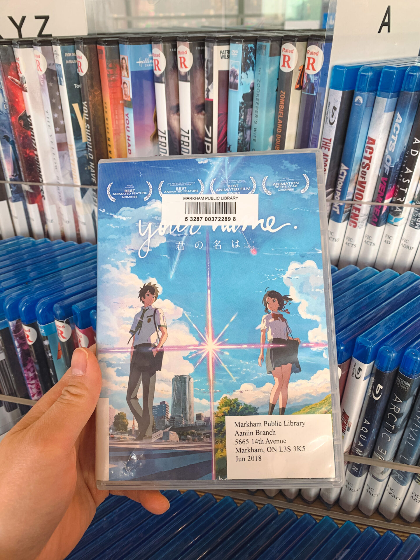 Your Name anime movie DVD from Aaniin Library in Markham