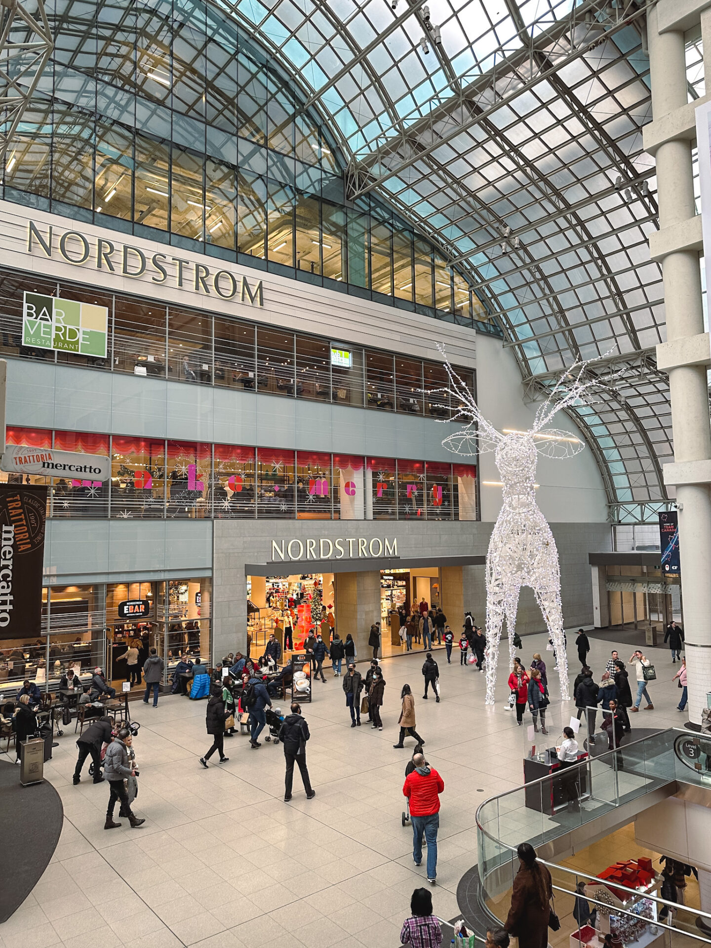 Christmas decorations at the Toronto Eaton Centre