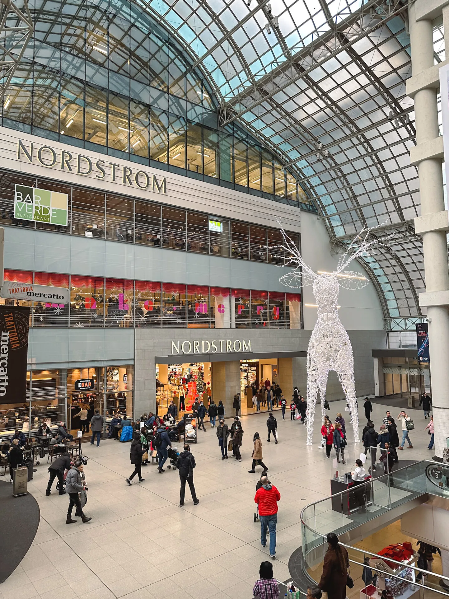 Christmas decorations at the Toronto Eaton Centre