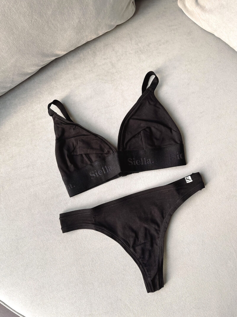 Organic cotton triangle bralette and thong from Siella Canada