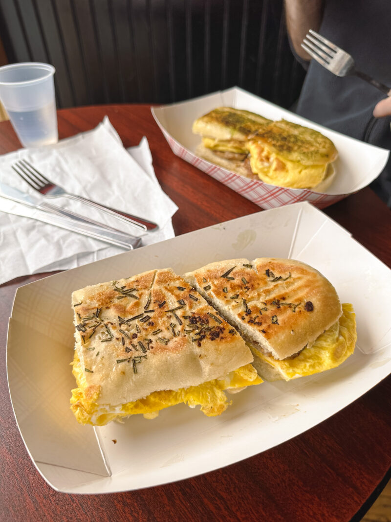 Breakfast sandwiches from Big Mountain Deli & Crêperie in Lake Placid, NY
