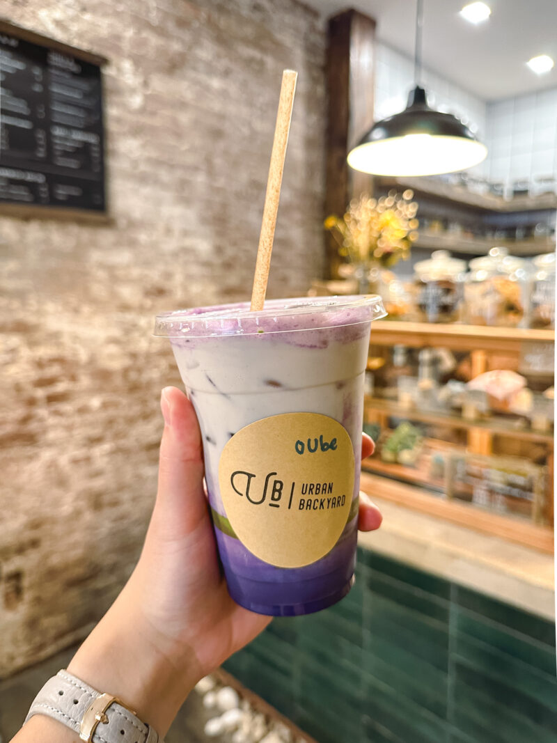 Iced Ube Latte from Urban Backyard in Chinatown NYC