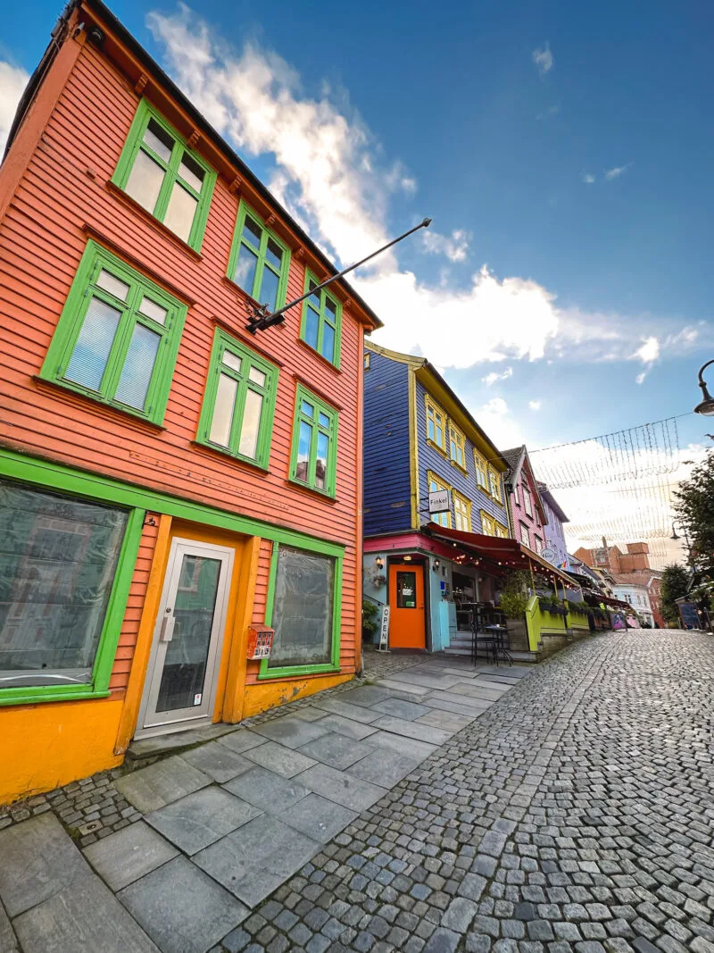 Colourful Fargegaten street in Stavanger, Norway