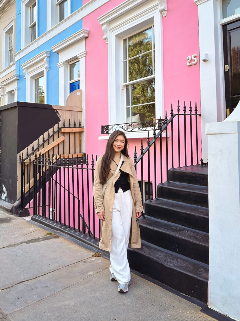 Pastel houses in Notting Hill in London, UK